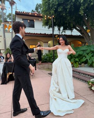 Janel Parrish Instagram - I needed some serotonin today, so I took a trip back to two weeks ago when I got to watch my beautiful and wonderful friend @lanacondor marry her person @anthonydltorre 🤍 was honored to be there to witness your union, sister. I love you forever, you beautiful soul