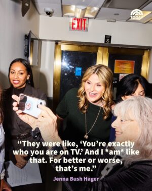 Jenna Bush Hager Instagram - After five years as a co-host of TODAY with Hoda & Jenna, @jennabhager is stepping into a new era!

January 13 kicks off the beginning of Jenna & Friends — the successor to “Hoda & Jenna.” And while Jenna feels bittersweet about saying goodbye to Hoda, she says her outlook is clear.

“I feel like I’m going to feel nervous — which, to be honest, I haven’t been since my first day (at TODAY). I’ve felt nerves here and there, but not real nervousness. Not, ‘Holy moly, what are we starting?’ And that’s the sign of something super exciting.”

🔗 Read our full profile of Jenna Bush Hager at the link in bio.

📸: Amy Lombard for TODAY
