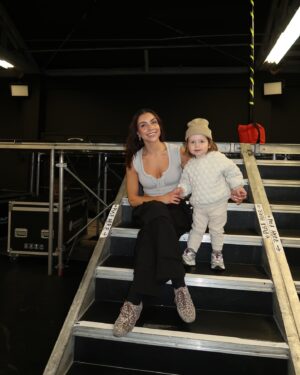 Jenna Johnson Instagram - My mini me came to check in on mama at @dwtstourofficial rehearsals 🥹