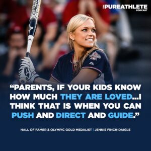 Jennie Finch Instagram - Very important lesson for all parents and coaches, let your kids know how much YOU LOVE THEM. 

For more listen to the full episode of #ThePureAthletePodcast with Hall of Famer and Olympic Gold Medalist Jennie  Finch-Daigle, NOW STREAMING on ALL PLATFORMS! 

#PureAthlete #YouthSports #SportsPodcast #SportsParents