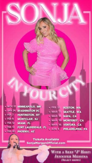 Jennifer Messina Instagram - DMV we are coming to The Fillmore January 24th!!
Sonja In Your City Improv Comedy Tour coming to a City near YOU! 
Hosted by Jennifer Messina! 🎤 

🌆💃🏼💃🏻Expect the unexpected with @sonjatmorgan inimitable unfiltered and unforgettable stories, her quirky sense of humor and surprises. 🍹🥂✨
#Caburlesque Plus add-on exclusive Meet & Greet tix with photo ops 📸 
Link in bio or at SonjaMorganOfficial.com 🎟️ 

#PalmSprings #Minneapolis #SilverSpring #Huntington
#Montclair #Miami #FortLauderdale
#Phoenix #Kirkland #Napa #Monterey #Ventura #Philly #Longisland #CA #NY