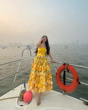 Jhanvi Bhatia Instagram - 23 & blooming 🌻

Had the best 2 days celebrating my birthday! Grateful for everything and everyone who wished me ❤️🧿

P.S. My vision and my design came to life so beautifully with this dress!! Extra love and extra proud that I wore my own design on my birthday 💛😌

#birthdaydress #floraldress #flowerdress #yacht #yachtlifestyle #birthday #birthdayoutfit #owndesign #personalstyle #fashiondesigner #ootd #explorepage #foryou #birthdayfashion #jhanvibhatia