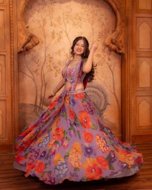 Jhanvi Bhatia Instagram - HAPPY DIWALI 🪔✨❤️🙏🏻

It’s literally one of the happiest time of the year!!! I hope you all are home celebrating w your close ones and in case you’re not, here’s sending virtual hugs and lots of gulab jamuns to you 🥹😋❤️

Love & light 💖
JB

Outfit: @tirumaladesigners 💜
Hair: @makeoverbymaheeshah 🧡
Shot by: @anmoltawde 💚

#diwali #diwalioutfit #diwalifashion #diwalipooja #poseideas #lehenga #lehengalove #diwalispecial #gharmorepardesiya #explorepage #foryou #jhanvibhatia