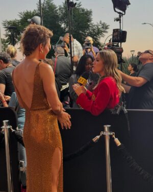 Jill Wagner Instagram - We did it !!! Baby we did it !!! @urban_cimo believed in my dream and our worlds collided in such a beautiful way . Out of that @lionesspplus was born .  GOD had our backs all this time . I couldn’t be more honored to have Taylor Sheridan as the captain of our ship and to have all of the lovely passengers on board. This show has been the adventure of my career and I am just so very thankful and proud to be a part of it . Thank you @zoesaldana for your brilliance on and off screen . You are a gem of a human being and you are FIRE this season . @nicolekidman I was in awe of you before this project and even more now knowing your heart . You are a gift to this show . @morganfreeman each time I watch you work my understanding of what it means to be an actor deepens . You are a force . @realmichaelkelly you know how much I adore you off screen but you seriously are one of the best on screen ! @genirodriguez wait until the world gets a load of you ❤️ @thad.luckinbill you have been a favorite of mine from the beginning . You ground every scene you are in . This show is lucky to have you . @dave_annable the world is going to fall in love with Neil because of the man you bringing to it ! I adore you ! @hannahlovelanier you are a talent that I can’t wait to watch grow ! @curlycelly you light up the screen . To all my QRF boys @lamonicagarrett , @jonahwharton , @actorjamesjordan and Austin Hebert … I am honored to be on your team . You fellas are like brothers to me and I love you . And to @laysladeo for being the first Lioness . You will always be so special to me. Thank you again to @101studiosco , and @paramountplus for believing in this show . I can’t wait for October 27th !!!!! Let’s GO!!!!!! Credits: @darais_the_artist , @lindaflowers07 , @highheelprncess ,
dress: @retrofete
Jewelry:@Effyjewelry
Shoes: @jimmychoo