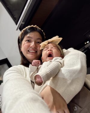 Joyce Ching Instagram - NYE selfies with our two-month old 💕