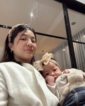 Joyce Ching Instagram - NYE selfies with our two-month old 💕
