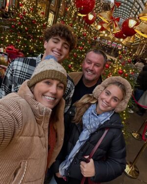 Julie Foudy Instagram - Ahhh, London during the Holidays is the best. And crazy busy. And alive. And I discovered mulled wine. (What took so long?)😍Plus, bonus for Izzy’s early bday, we went to this fabulous Mamma Mia dinner party (let’s just say FULLY immersive and amazing). Goodbye 2024, so thrilled we got to close it out w our English family. Cheers to 2025. Happy New Year party people!!!!🙏🏼🎉❤️