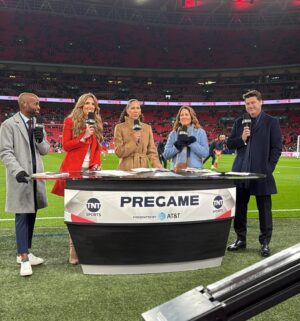 Julie Foudy Instagram - Wembley Stadium. 78,346. USWNT vs England. For a FRIENDLY. Largest crowd ever to watch a women’s friendly. Love when I get to live these moments in women’s soccer history from a really good seat. 🙏🏼 Nothing better than pitchside at Wembley. A little flavor if you missed. Plus a huge shout out to our larger TNT Sports team for rocking a 80 minute pregame show and 30 min post game as well. Love our squad! (Finally, let’s not forget our best photographer AND reporter @melissaortiz5… she does it all.)
