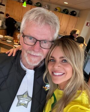 Kaitlin Olson Instagram - Thank you for having me join you @u_of_o as guest picker, @collegegameday ! Sorry I talked about losing my virginity next to Coach Saban, but it was vital information. And good lord, that may have been the best football game I’ve ever seen. 💥💥#godducks 🦆