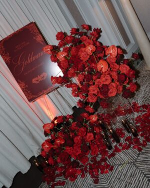 Kalani Hilliker Instagram - Our engagement party🥀🎭🖤💍

Thank you to all our amazing friends and family that came out to celebrate us. We love you and are so grateful to have so many amazing people around us. 

Love, The Future Goldmans💋
@audreywoodevents 
Vendors: 
Photo: @brie.filmandphoto
Video: @kylehustis 
Hotel: @thecambyhotel 
Stylist: @cydniwhittington 
Floral: @floralsbykendra 
Rental: @epicpartyteam
Paper products: @oliviadetailsanddesign
Dj: @theactualjd 
Balloon: @theballoonchickaz
Hair: @phillyhair 
Makeup: @samanthajaene
BTS: @followthebride_