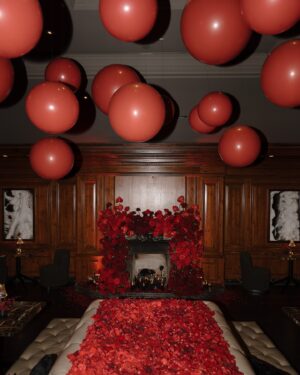 Kalani Hilliker Instagram - Our engagement party🥀🎭🖤💍

Thank you to all our amazing friends and family that came out to celebrate us. We love you and are so grateful to have so many amazing people around us. 

Love, The Future Goldmans💋
@audreywoodevents 
Vendors: 
Photo: @brie.filmandphoto
Video: @kylehustis 
Hotel: @thecambyhotel 
Stylist: @cydniwhittington 
Floral: @floralsbykendra 
Rental: @epicpartyteam
Paper products: @oliviadetailsanddesign
Dj: @theactualjd 
Balloon: @theballoonchickaz
Hair: @phillyhair 
Makeup: @samanthajaene
BTS: @followthebride_