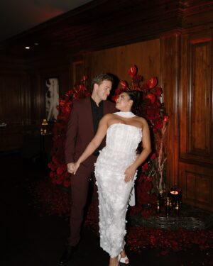Kalani Hilliker Instagram - Our engagement party🥀🎭🖤💍

Thank you to all our amazing friends and family that came out to celebrate us. We love you and are so grateful to have so many amazing people around us. 

Love, The Future Goldmans💋
@audreywoodevents 
Vendors: 
Photo: @brie.filmandphoto
Video: @kylehustis 
Hotel: @thecambyhotel 
Stylist: @cydniwhittington 
Floral: @floralsbykendra 
Rental: @epicpartyteam
Paper products: @oliviadetailsanddesign
Dj: @theactualjd 
Balloon: @theballoonchickaz
Hair: @phillyhair 
Makeup: @samanthajaene
BTS: @followthebride_