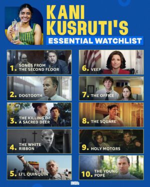 Kani Kusruti Instagram - "I love a film when I feel like, 'I won't be able to make a film like this at all!' That is when I'm like ... I don't know how they did that." – @kantari_kanmani on her IMDb Essential Watchlist, talking about the movies that left her in awe! 🎥✨

How many of these have you watched? 💬👇

The IMDb "Breakout Star" STARmeter Award is presented to stars who've broken out and caught your eye, leaving a mark on not only your hearts with their incredible work on screen, but also rank high on the Popular Indian Celebrities Feature on IMDb because of your searches! 🎉

Psst.. it is determined by the pageviews of more than 250 million monthly visitors to IMDb from around the world! Don't forget to check out the Popular Indian Celebrities Feature on the IMDb App on both iOS and Android.