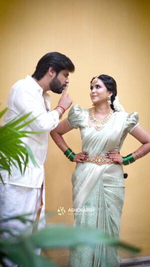Kanmani Manoharan Instagram - We are stepping into our 100th day of marriage👫🥰
100 days of being yours💃🏽countless memories😘🥰👫🫂♥️💃🏽and an endless amount of love🧿💯✨♥️. 
Cheers to us 🥂and the beautiful journey we’re on!”
As Thalaivar said kayil kedachadhu tholanjaa innum romba pudichadhu kidaikkum 💯 kedachiruchu@aswath_official 
Happy 100days my aswathu😘

Thank you @ashokarsh team for this beautiful edit ♥️