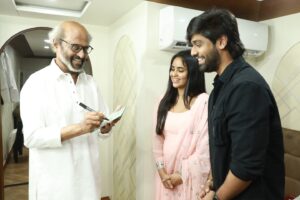 Kanmani Manoharan Instagram - 17-11-2024 🤘🏻
Yesterday, my dream came true. 🌟 Meeting #Superstar @rajinikanth sir was an experience beyond words. His aura was magnetic—calm, humble, and powerful all at once. The moment he looked at me and said, ‘Kanmani? Nice name!’ will forever be etched in my heart. The way he said it, with a warm smile and genuine surprise, left me completely awestruck. 🥹❤️

And what left me more stunned was how he immediately recognized @aswath_official . He asked him how he prepares for his shows, appreciated his spontaneity, and even said he liked the way he hosts. When Aswath nervously asked if he really watches the shows, his reply—‘Of course, yes, I like it very much!’—was more than an Oscar award for him. Watching Aswath beam with pride made this moment even more special for both of us.

We were speechless, just soaking in his presence, unable to believe that this was real. He blessed us, congratulated us on our wedding, and made us feel so special.

As we celebrate two months since our reception today, I couldn’t have asked for a more perfect gift. Thank you, Rajini sir, for making this fan’s biggest dream a reality. Your kindness and energy are unmatched. 🙏🏻✨

Still pinching myself in disbelief,
#AswathinKanmani ✨
#Thalaivar #Rajinikanth #SuperstarRajinikanth #FanMoment #DreamComeTrue #LifetimeMoment #APictureToBeFramed #BestWeddingGift #rajinifanforever #kanmanimanoharan✨ #aswathchandrasekar #vjaswath