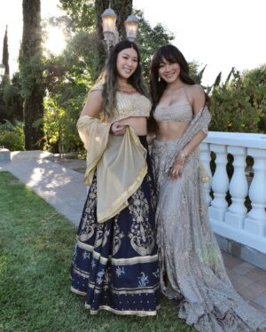 Karen Fukuhara Instagram - Celebrating Anna & Ami at their Indian x Chinese wedding 🎊💍 It was a beautiful marriage of both cultures - thank you for allowing me to learn about your traditions and witness your love!

Tremendous thanks to my childhood friend, Aisha, who is a total boss and opened up her own Indian clothing company KYNAH. She went above and beyond by getting not one, but two dresses sent for me all the way from India AND getting them tailored! Whether you’re the bride or a wedding guest, @shopkynah will make sure you’re set! The dresses were absolutely STUNNING✨ I mean…the sparkle…the train🥹 I still dream about them. Thank you so much Aisha❤️