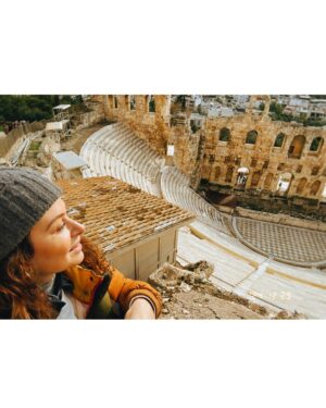 Katie Lowes Instagram - Theatre is my happy place. Getting to see the Theatre of Dionysus where every Greek tragedy/comedy was first performed made me verklempt. Seeing the Odeon of Herodes Atticus where musicals were first performed made @shappyshaps start singing Joseph because of course. And then visiting the Ancient Theatre at the Asklepieion of Epidaurus and standing center stage and being able to speak in a whisper that could be heard in the last row was glorious. And then to whip out the travel potty and hang with my daughter was classic mom travel stuff that I live for. Greece has totally rocked our world.