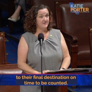 Katie Porter Instagram - We should be able to track a ballot just like we can track a package.

California already does this, but my Vote By Mail Tracking Act—which just passed the House—would add a barcode to each ballot nationwide, so every American can have confidence their vote is counted.