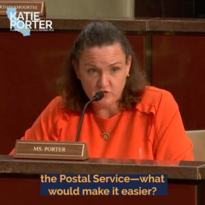 Katie Porter Instagram - My Vote By Mail Tracking Act would help Americans verify their ballot is counted. It has:
✅Support from USPS
✅10 Republican and 10 Democratic sponsors
✅Unanimously passed the Oversight Committee
✅Passed the full House

It could be law if:
❓The Senate passes it this month