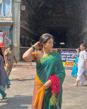 Kavya Shetty Instagram - Walk with confidence, for your path is secure in God's guidance🪷 🦜✨🙏

The Meenakshi Amman Temple, located in Madurai, Tamil Nadu, is one of the most ancient temples in India, dedicated to Goddess Meenakshi  and Lord Sundareshwarar.
It is an iconic representation of Tamil culture, architecture, and spirituality.
#meenakshiammantemple #madurai #tamilnadu