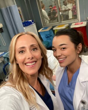 Kim Raver Instagram - I can’t believe I have to say goodbye to BOTH Midori and Jake 💔 however it’s not “goodbye” it’s “see you later.”

We have been so so lucky to have had such beautiful humans playing the characters of Levi and Yasuda. I’ll miss the many hours of laughing and creating with both of you. I am excited to see what lies ahead for you! Much love, xx Kim