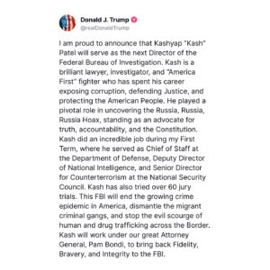 Kimberly Guilfoyle Instagram - LFG! 👏 Kash is the perfect pick to restore the rule of law and hold Government Gangsters accountable! 🙌