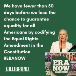 Kirsten Gillibrand Instagram - We have fewer than 50 days before we lose the chance to guarantee equality for all Americans by codifying the Equal Rights Amendment in the Constitution. #ERANow