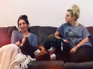 Kirsten Storms Instagram - I taught Chelsey how to crochet a few weeks ago and she’s already made a freaking sweater. 😳 I’ve actually created a monster - and I have no regrets. I heard her telling someone to “get off my yarn!” the other day and I swear I felt emotional. I’m going to post a clearer pic of the @muudliving bags holding all of our glorious yarn. 🧶❤️ #worlddominationonecrocheteratatime