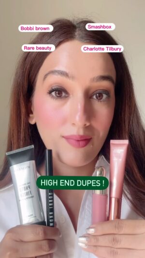 Kiwi Tandon Instagram - Details 🔽 These dupes are amazing alternatives for those who don’t want to splurge on expensive products but still want a similar feel and quality. 

Let me clarify—this doesn’t mean high-end products are useless or inferior. There’s a fine line between high-end and budget, and it’s a very personal choice.

@mynykaa The Nykaa Primer is a fantastic option for all skin types! It blurs pores beautifully and gives your makeup a smooth, flawless base.

@kikomilanoindia the Kiko Milano Eyeshadow Stick is an absolute gem. While it might be tricky to find online, it’s easily available in stores. Honestly, there’s no noticeable difference between this and the Bobbi Brown version—it’s that good. Shade: 04

@elfcosmetics it’s a stunning product! Lightweight, comfortable on the skin, and suitable for all skin types. While Rare Beauty blushes are great, they may not work well for oily skin, but e.l.f. is a perfect alternative that works effortlessly. shade is “sauve mauve”

@elfcosmetics We all love that glow without chunky glitter, and the e.l.f. highlighter delivers just that! It’s a recent purchase, and I’m so impressed with how seamless and radiant it looks. shade : “champagne campaign “

If you’re on the lookout for amazing dupes, share this video with someone who might need these recommendations💕

(Makeup dupes, affordable makeup, budget friendly makeup, rare beauty blush , high end dupes, makeup under Rs 1000)
#makeupdupes #dupes #highenddupes #beautyfinds #blushdupe #eyeshadowstick #kikomilano #rarebeauty #bobbibrown #elfhaloglow #elfcosmetics #highlighter #glowingmakeup #dewyblush #dewymakeup #pinkblush #primer #blurpores #bestmakeup