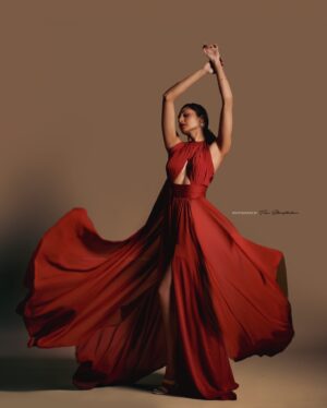 Krithika Babu Instagram - Dance it all out 🍷 ft. The gorgeous @krithikababu ❤️ 

Styled by @prajanyaanand 🥂 Make up by @reenapaiva 🥂 & Hair by @bony.sasi 🥂