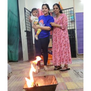 Lahari Arundhati Vishnuvazhala Instagram - All about @lishan.official bhogi pallu celebration 🤩🥰😍💐 @lakshmimani_r