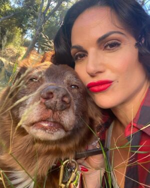 Lana Parrilla Instagram - HAPPY HEAVENLY BIRTHDAY LOLA. You were our partner in all adventures . The kindest most loving doggie . @lanaparrilla , i love y💕 . My heart is holding yours today , lolita ‘s birthday in the land after life . Holding your hand and heart . She rests in doggie paradise . We carry on here on planet earth . Prayers for us all .
