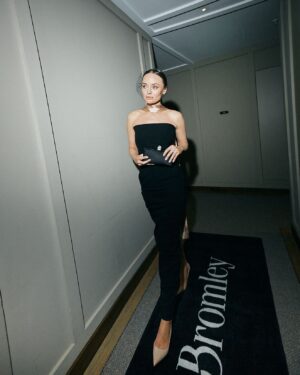 Laura Haddock Instagram - 🖤🤍 
Styles: @aimeecroysdill
Face: @neilyoungbeauty 
Skin: @drkarendoherty @arc.skin 
Hair: @halleybrisker 
Dress: @rickowensonline 
Jewels: @garrard 
Veil: @awongolding 
Shoes: @russellandbromley 
Photographer: @sofi.adams.photo 

#russellandbromley #FashionAwards
