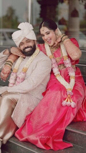 Laxmi Shetty Instagram - And the most beautiful part is, I wasn’t even looking when I found you..
no social media, no dating apps, just pure destiny 🥹❤️

You are everything I was made to believe was asking “too much”

You became my safe place, you will always be my home 
God knew my heart needed you❤️
#SahilKiGharAayiLaxmi

Makeup @megna_alva 
Jewelry @kundan.jewellers 
Sari @jayalaxmisilks
Sahil’s outfit @dapperanddare.in

Wedding reels, South Indian brides, bridal, desi wedding, South Indian wedding, couple videos, couple goals, bridal inspo, bride inspiration 
#southindianbrides #desiwedding #weddingreels #indianwedding #couplegoals #bridalinspo #bridalinspiration