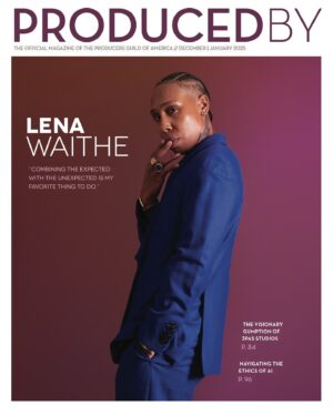 Lena Waithe Instagram - So much joy in this moment. Grateful to share and celebrate our stories together. Thank you.

On the cover of ‘Produced By’ magazine | @producersguild. 

Suit by : @waraire___ 🕊️ 

Photographed by @chrrislowe. Written by Lisa Garibay.