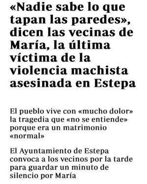 Leticia Dolera Instagram - Hoy es 25N y estas noticias son de esta semana: dos mujeres han sido asesinadas a manos de sus parejas, los jóvenes no identifican la violencia machista como tal,  aumenta la violencia sexual.

Hoy es 25N, el Día Internacional de la Eliminación de la Violencia contra las mujeres, un día para denunciar la violencia que se ejerce sobre las mujeres en todo el mundo y reclamar políticas en todos los países para su erradicación. 

Noticias como estas aparecen A DIARIO, en los periódicos, aunque ya no ocupen portadas.
Está claro que estamos viviendo un repunte de la cultura machista y en consecuencia, de la violencia machista. Resulta abrumador. Y las medidas públicas siempre parecen insuficientes, quizás también porque lo son.
Estamos ante una lucha histórica, no es fácil, el cambio es de raíz, es político, cultural, económico… pero por lo menos, NO NORMALICEMOS ESTA VIOLENCIA, no nos anestesiemos. Basta ya. #25noviembrediainternacionalcontralaviolenciamachista