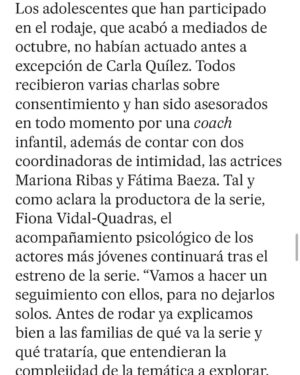 Leticia Dolera Instagram - Este domingo ha salido una entrevista en @el_pais que me hicieron durante la última semana de rodaje. 
Está completa en su web, mientras tanto, nosotras seguimos trabajando en PUBERTAT. 💜
