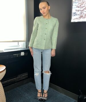 Lily-Rose Depp Instagram - A moment for the press looks <3 aka an excuse to play dress up with @jenny.shoo.pumps @ninapark @brycescarlett 🩵💛🩷 & …. A little reminder that @nosferatuthefilm is out in theaters TOMORROW, December 25th!!!! Merry merry 😘