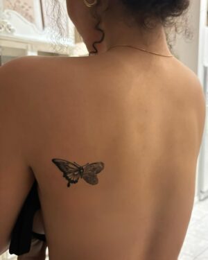 Malia Baker Instagram - Soooooooo really all I wanted for my day was to get this done. Growing up all I heard my mum call us when she referred to my sister, herself and I were as “the three butterflies”. 

I grew up in an all female household, run by my superhuman mother who had her own superhuman single mum, that only proved further how much I admire the women in my family. It became second nature for me to think of them as my three butterflies. 

My grandma passed earlier this year but before she did, she very generously let me copy her fingerprints. My sister and mum followed shortly after so I could start my mini art project :) now I get to carry it/them around with me always!!! And I love her!!! 🩷🦋: my wings my heart and my biggest admirations, thank you for letting me constantly look up to you.