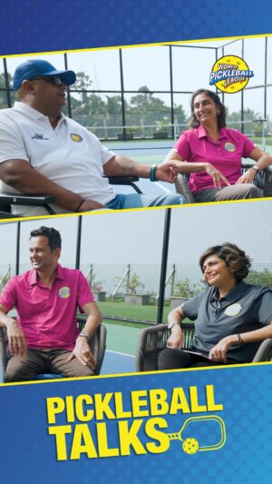 Mandira Bedi Instagram - What’s next for pickleball?
Watch the pioneers of the World Pickleball League @gaurav.natekar and @aratiponnappa sit down with @mandirabedi and @arvindrprabhoo for a game-changing conversation!

Full video on YouTube. Link in bio!

#WPBL #Pickleball