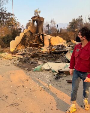 Mandy Moore Instagram - We were able to park and walk up our street to bear witness to all the loss. Miraculously, the main part of our house is still standing. For now. It’s not livable but mostly intact. We lost Taylor and griffin’s studio with every instrument and piece of equipment they’ve ever owned. We lost our garage and back house. Everyone we know lost everything. Every house on our street is gone. My in laws. My brother and sister in law- 6 weeks from welcoming their first baby. Our best friends. Feeling weird survivors guilt. We love this community and will do everything we can to help rebuild and support. Thanks for everyone for checking on us and offering us help. Altadena strong.