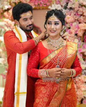 Manjula Paritala Instagram - #Marriage is a life long journey that thrives on love, trust, respect, communication, commitment, patience and companionship ❤️💞🧿
#jewellery @goyazsilverjewellery