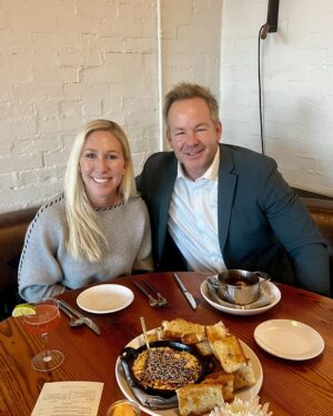 Marjorie Taylor Greene Instagram - I love being home in my district! ❤️
GA14 has the sweetest hospitality and some of the best food in Georgia!! 
Special thanks to Aventine in Rome.
Everyone stay warm and safe tomorrow in the coming winter storm!! ❄️
