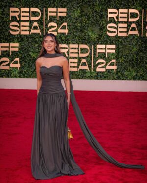 Marwa Karam Instagram - Had the honor of presenting at the Red Sea International Film Festival, celebrating cinema and storytelling🎥✨ #RedSeaFilmFestival Dressed by @velvety_couture 
Glam team @salon_mermaid @derbiehehab photos by @joelryanphoto