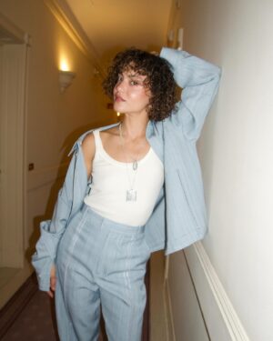 May Calamawy Instagram - Feeling myself at my first fashion show with @newbottega & @matthieu_blazy - Thanks for having me and fitting me into this piece from your men’s collection 🤍🐰⁣🔥
⁣
Hair   📸: @mashyourhair 
Makeup: @amir.mkp