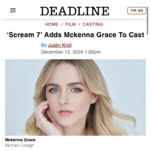 Mckenna Grace Instagram - Scream has been a default go to movie for as long as I can remember, when I was sick, sad, bored, my pick for movie night… now I’m quite unsuccessfully trying to play it cool while joining the cast of one of my all time favorite horror franchises. It’s an honor and I’m so SO excited♥️🔪