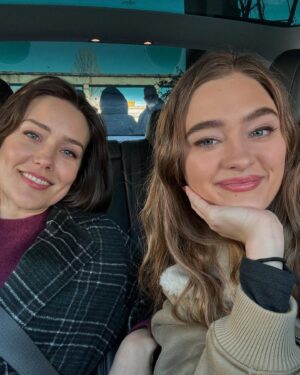 Megan Boone Instagram - Lizzie Reborn in Bulgaria 🇧🇬 
I happily flew to Eastern Europe last week to make a movie. Today was my first day shooting #theinternship for @paramountplus with @lizzy_greene - a real one & @james2bambamford - Bam bam, the director man (srsly he shot most of this post & vids in slide 2 & 3 are reposts from him) 🤍💚❤️