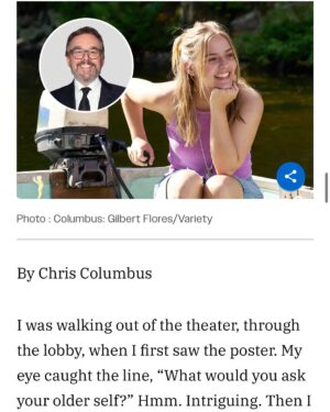 Megan Park Instagram - to see these words written from one of the greatest filmmakers and writers of ALL time, Mr. Chris Columbus, brought me to my knees. Thank you, I’ll literally never recover… (if you don’t know him by name, shocked, but you know his movies because they made you. they were formative and shaped you to be the person you are today. google him then send him a thank you letter) full article on variety