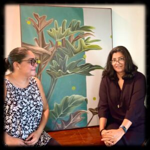 Meghna Gulzar Instagram - @rajitaschadestudio works adorn my spaces. Such a pleasure to have her brighten the proceedings, in person! 
@rajitaschade 
#art #artist