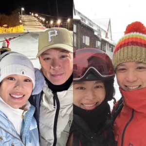 Myolie Wu Instagram - Happy 9th willow anniversary, 結婚九周年柳婚快樂。
九年前第一次滑雪度蜜月，九年後加三隻馬騮第二次滑雪，我覺得我們都沒有變得太多，謝謝你這九年的支持，努力和愛！♥️9️⃣❄️ @hakkaphil 
#9thanniversary 
#willowanniversary
